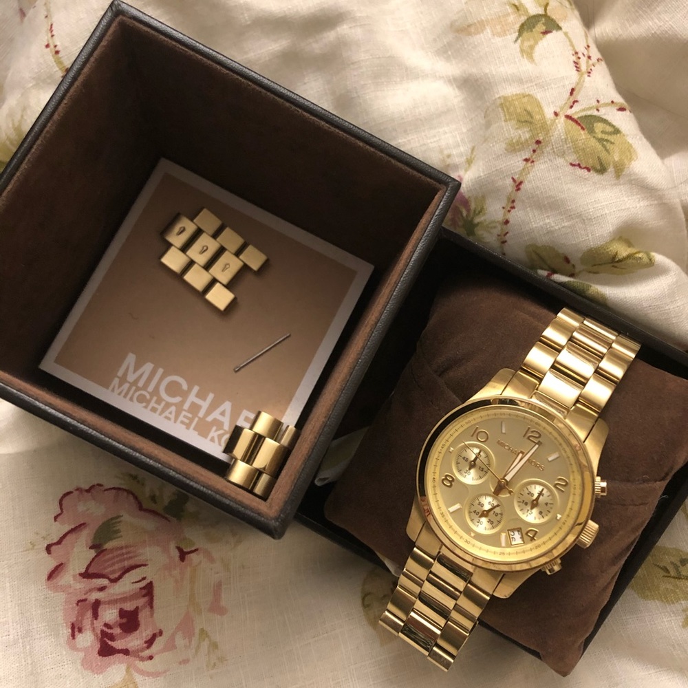NEW IN BOX gold Michael Kors watch